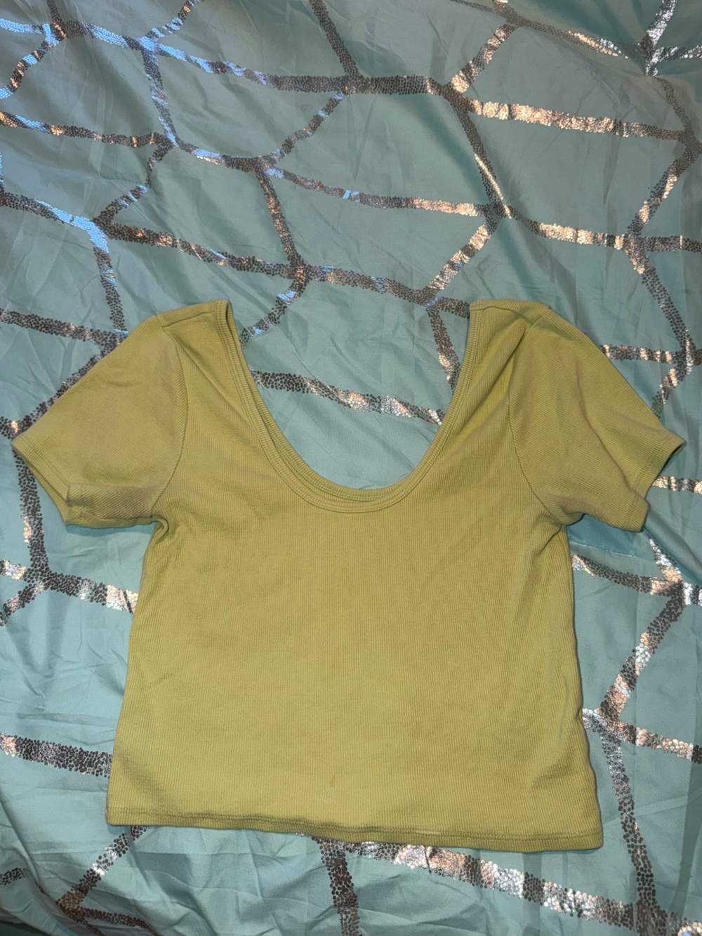 Pacsun Women’s Scoop Neck Short Sleeve Top - Olive Green